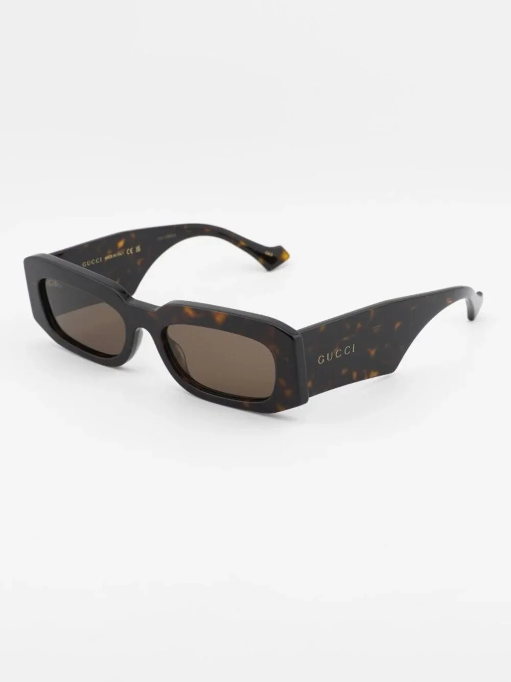 Gucci GG1426S 002 Sunglasses Havana Rectangle Frame, Brown Lenses